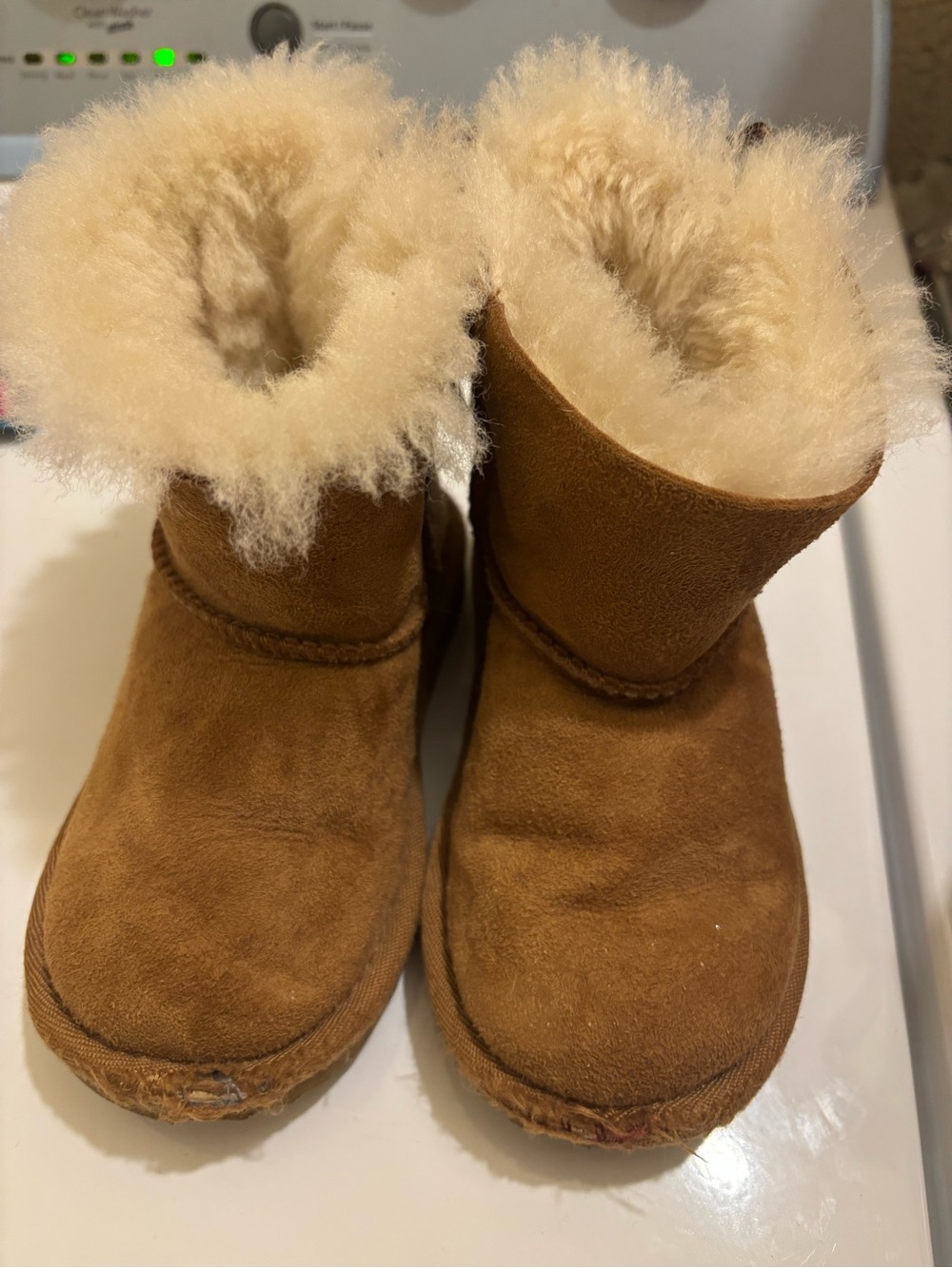 UGG Chestnut Brown Shearling-Lined Kids Booties